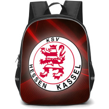 Hessen Kassel Football Club Backpack School Bag StudentPack - Logo In Red Abstract Background