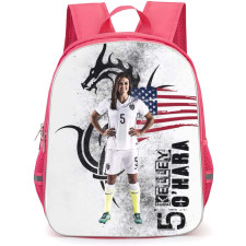 Kelley O'Hara Backpack StudentPack - Kelley O'Hara 5 United States Women's National Football Standing On USA Flag Poster
