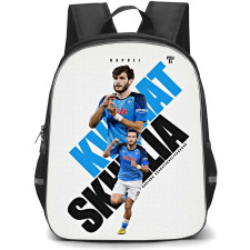 Khvicha Kvaratskhelia Backpack StudentPack - Khvicha Kvaratskhelia S.S.C. Napoli Signature Celebration On Word Art