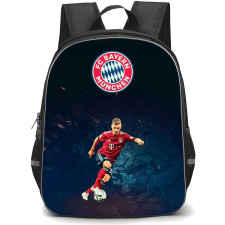 Joshua Kimmich Backpack StudentPack - Joshua Kimmich FC Bayern Munich Logo Dribbling On Dark Background
