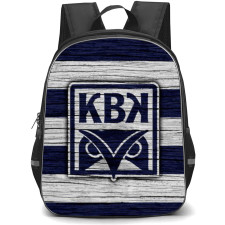 Kristiansund BK Backpack School Bag StudentPack - Logo Wood Blue And White Stripe Background