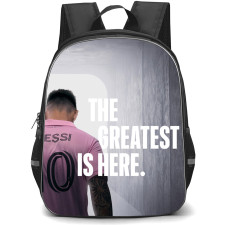 Inter Miami CF Lionel Messi Backpack StudentPack - Lionel Messi The Greatest Is Here Back Portrait