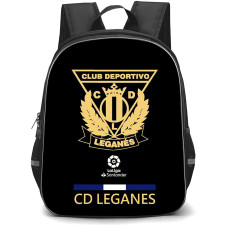 Leganes CD Backpack School Bag StudentPack - Leganes CD Golden Logo On Black Background Football Club