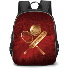 Leixoes SC Backpack School Bag StudentPack - Leixoes SC Golden Logo On Red Background