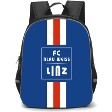 FC Blau Weiss Linz Backpack School Bag StudentPack - Logo In Blue White And Red Stripe Background
