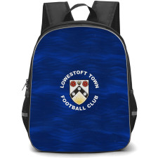 Lowestoft Town Football Club Backpack School Bag StudentPack - Lowestoft Town Football Club Logo with Wavy Blue Background