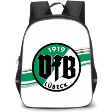 VfB Lubeck Football Club Backpack School Bag StudentPack - Logo In Green Line Paint Background