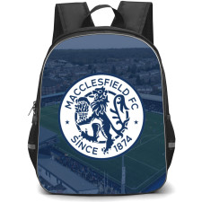 National League North Macclesfield Backpack School Bag StudentPack - Large Logo In Field Background