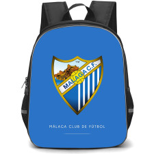 Malaga CF Backpack School Bag StudentPack - Malaga CF Logo On Skyblue Background Football Club