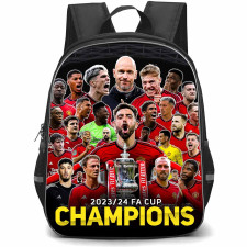Manchester United F.C. School Backpack StudentPack - Man United 2023-24 FA Cup Champions Poster