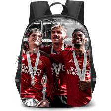 Manchester United F.C. School Backpack StudentPack - Man United Garnacho Hojlund And Amad Diallo Portrait