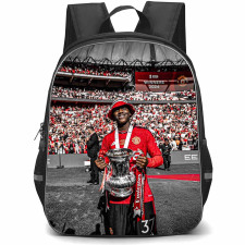 Manchester United F.C. Kobbie Mainoo School Backpack StudentPack - Man United Kobbie Mainoo Holding Trophy Picture