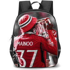 Manchester United F.C. Kobbie Mainoo School Backpack StudentPack - Man United Kobbie Mainoo Kissing The Trophy