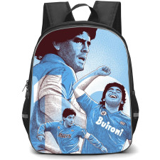 Diego Maradona Backpack StudentPack - Diego Maradona Collage Comic Art In Bluescale