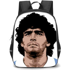 Diego Maradona Backpack StudentPack - Diego Maradona Looking Up Portrait Vector Art