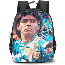 Diego Maradona Backpack StudentPack - Diego Maradona Watercolor Painting Collage Art