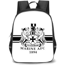 National League North Marine Association Backpack School Bag StudentPack - Large Logo In Black And White Stripe Background