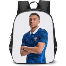 Kylian Mbappe Backpack School Bag StudentPack - Kylian Mbappe France National Team Portrait On Grey Background