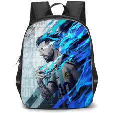 Lionel Messi Backpack StudentPack - Lionel Messi Cartoon Art With Blue Effect