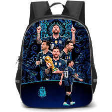 Lionel Messi Backpack School Bag StudentPack - Lionel Messi Argentina National Team World Champion Collage Poster
