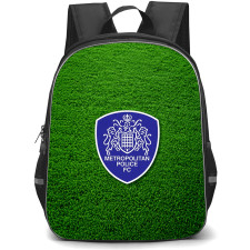 Metropolitan Police Football Club Backpack School Bag StudentPack - Metropolitan Police Football Club Logo with Green Grass