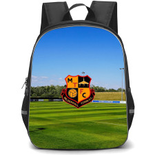 Mildenhall Town Football Club Backpack School Bag StudentPack - Mildenhall Town Football Club Stadium with Logo Grass Background