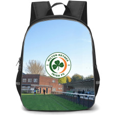 Milton Keynes Irish Football Club Backpack School Bag StudentPack - Milton Keynes Irish Football Club with Pitchside Logo Clean Background