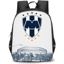 Club de Futbol Monterrey Rayados, A.C. Backpack School Bag StudentPack - Club de Futbol Monterrey Rayados, A.C. Stadium with Logo Sketch Background
