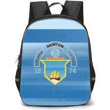 Greenock Morton Backpack School Bag StudentPack - Logo In Shades Of Blue Background Football Club