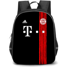FC Bayern Munich School Backpack StudentPack - FC Bayern Munich Alt Kit Red Strip On Black Background