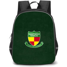 Nantwich Town Football Club Backpack School Bag StudentPack - Nantwich Town Football Club Logo with Green Effect