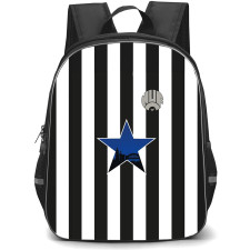 Newcastle Blue Star Football Club Backpack School Bag StudentPack - Newcastle Blue Star Football Club with Logo Vertical Stripe Black Effect