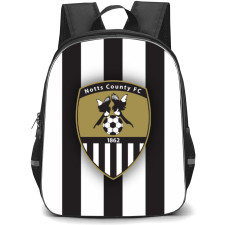EFL League Two Notts County Backpack School Bag StudentPack - Large Logo Black And White Stripe Background