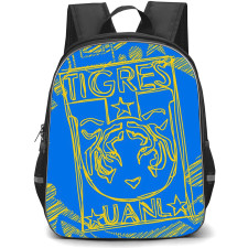 Club Tigres de la Universidad Autonoma de Nuevo Leon Backpack School Bag StudentPack - Club Tigres de la Universidad Autonoma de Nuevo Leon Logo with Sketch Pattern Blue Effect