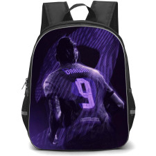 Darwin Nunez School Backpack StudentPack - Darwin Nunez 9 Liverpool F.C. Standing Back Purple Neon Effect Poster