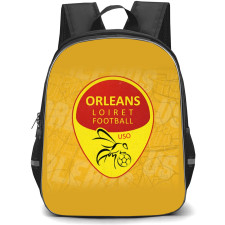 Union Sportive Orleans Loiret Backpack School Bag StudentPack - Logo In Yellow Doodle Background Football Club