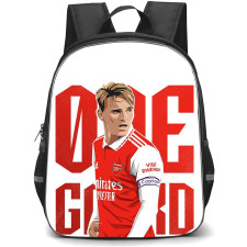 Martin Odegaard School Backpack StudentPack - Martin Odegaard Arsenal FC Candid Illustration Art On Word Art White Background