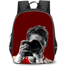 Martin Odegaard School Backpack StudentPack - Martin Odegaard Taking Picture Illustration Art On Red Background