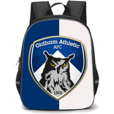 EFL League Two Oldham Athletic Backpack School Bag StudentPack - Old Logo Blue And White Background