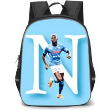 Victor Osimhen Backpack StudentPack - Victor Osimhen S.S.C. Napoli Running On SkyBlue Poster Art