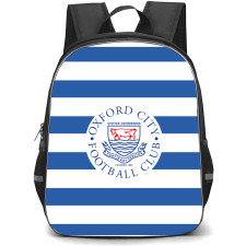 National League North Oxford City Backpack School Bag StudentPack - Large Logo In Blue And White Stripe Background