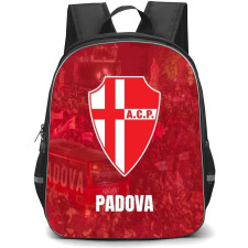 Calcio Padova Backpack School Bag StudentPack - Logo In Red Fans Background