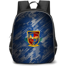 Pontefract Collieries Football Club Backpack School Bag StudentPack - Pontefract Collieries Football Club Logo with Brush Diagonal Stripe Blue Effect