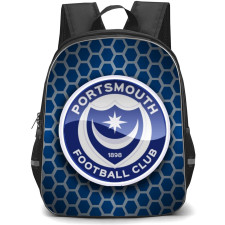 Portsmouth F.C. Backpack StudentPack - Portsmouth F.C. Logo On Blue Honey Comb Background