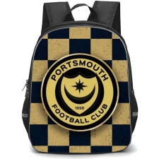 Portsmouth F.C. Backpack StudentPack - Portsmouth F.C. Logo On Yellow Black Chess Table Background