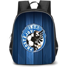 SK Prostejov Backpack School Bag StudentPack - Logo In Wood Pattern Blue Background