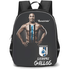 Queretaro Futbol Club Backpack School Bag StudentPack - Queretaro Futbol Club Player with Logo Black Effect