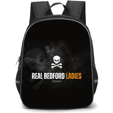 Real Bedford Backpack School Bag StudentPack - Logo Ladies In Black Background Football Club