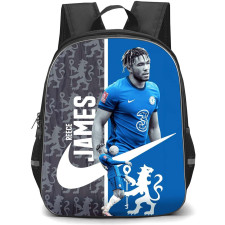 Reece James Backpack StudentPack - Reece James Chelsea F.C. Grayscale Portrait On Club Logo