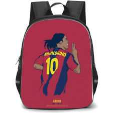 Ronaldinho Backpack StudentPack - Ronaldinho Barcelona Jersery In Red Background